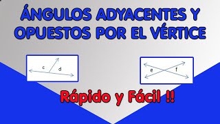 📐 Ángulos CONSECUTIVOS ADYACENTES y OPUESTOS por el vértice  Rápido y Fácil [upl. by Moberg]