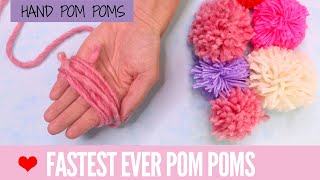 DIY Pom Poms  Super FAST Pom Poms with Your Hand [upl. by Aivle]