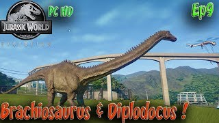 Isla Tacano Brachiosaurus and Diplodocus Jurassic World Evolution Ep9 [upl. by Yroc]