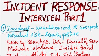 Incident Response Interview Questions and Answers Part 1 Cybersecurity Incident Response Interview [upl. by Early315]