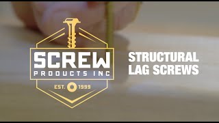 Structural Lag Screws Screw Products Inc [upl. by Radferd805]