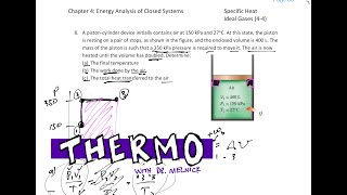 Thermodynamics  44 Ideal Gas Specific Heat example 4 [upl. by Worthington]