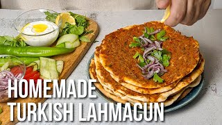 Turkish Lahmacun Recipe  Homemade Lamb Flatbreads [upl. by Toor421]