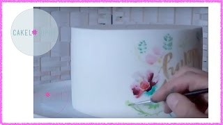 PAINTING Watercolour on FONDANT The EASY Way [upl. by Aicac]