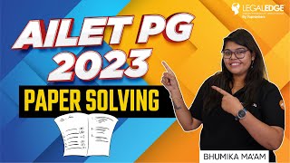 AILET PG 2023 Paper Solution  AILET PG 2023 Complete Live Paper Solving  AILET PG Difficulty Level [upl. by Solberg]