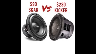 Kicker CompQ vs Skar SDR10 10 inch subwoofers [upl. by Arihppas]