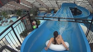 Blue Aquaglisse Water Slide at Aquaboulevard [upl. by Paley]