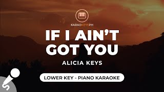 If I Aint Got You  Alicia Keys Lower Key  Piano Karaoke [upl. by Frohman]