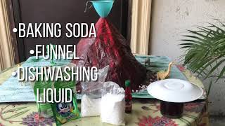 Volcano Making amp Eruption Experiment Baking soda and Vinegar [upl. by Ainekahs]