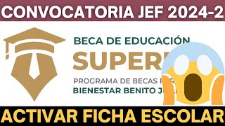 ACTIVA tu Ficha para la Beca Jóvenes Escribiendo el Futuro 20242 Apoyo de 11200 [upl. by Allimaj]