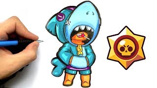 TUTO DESSIN LEON REQUIN DE BRAWL STARS [upl. by Aliak750]