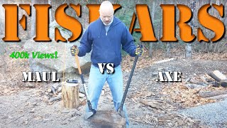 Comparison between Fiskars 8lb Maul and Fiskars Super Splitting Axe [upl. by Alejoa]