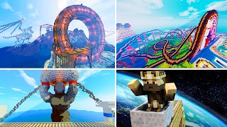 4 EPIC Rollercoaster Maps In Minecraft [upl. by Naasah]