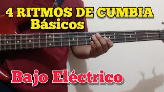 ¿Cómo TOCAR CUMBIAS en Bajo Eléctrico  4 RITMOS Básicos  Tutorial para Principiantes [upl. by Malcom]