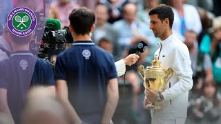 Novak Djokovic Wimbledon 2019 Winners Speech [upl. by Imoian]