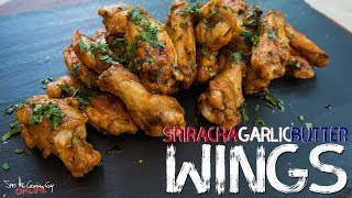 Simple Grilled Sriracha Garlic Butter Wings  SAM THE COOKING GUY [upl. by Inoek801]