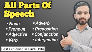 8 Parts of speech  English grammar  in HindiUrdu [upl. by Enilrae]