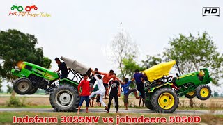 john deere 5050D vs Indofarm 3055 tractor tochan [upl. by Milon411]