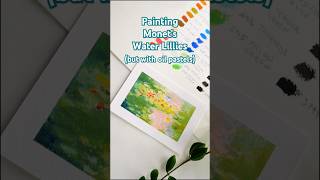 Monets Water Lillies 🖍️ but in oil pastel art oilpastel impressionism arttutorial oilpastels [upl. by Hughes]