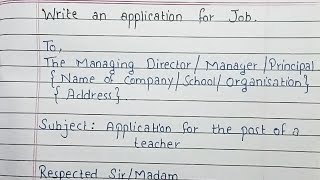 Write an Job application  Job application format [upl. by Needan]