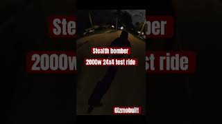 Stealth bomber ebike test riding a 2000w 24x4 hubmotor enike heybike gizmobuilt [upl. by Skipton465]