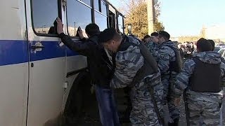 Russian police round up migrants in wake of Moscow riot [upl. by Osborn]