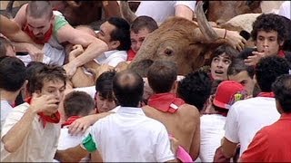 23 injured in stampede at Spains running of the bulls [upl. by Mayor838]