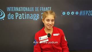 Alena Kostornaia Interview at ISU Grand Prix France 2019 [upl. by Leanne661]