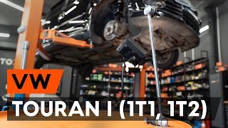 How to change front anti roll bar link on VW TOURAN 1 1T1 1T2 TUTORIAL AUTODOC [upl. by Anoit]