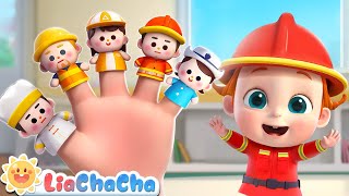 Finger Family Song Jobs Version  Police Firefighter  Kids Songs amp Nursery Rhymes  LiaChaCha [upl. by Norek]