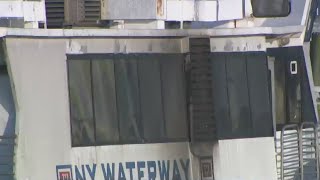 NY Waterway ferry boat catches fire video shows [upl. by Lange523]