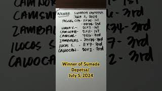 Winners of Sumada Depetsa July 5 2024 Congratulations [upl. by Geoffrey249]