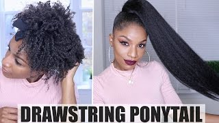 HOW TO  Drawstring Ponytail on Natural Hair [upl. by Darcee]