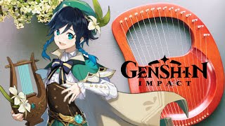 Genshin Impact  Reminiscence Main Theme  LYRE Harp with notes [upl. by Ellennej284]