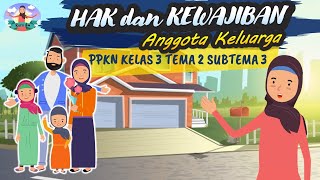 HAK DAN KEWAJIBAN ANGGOTA KELUARGA  PPKN TEMA 2 SUBTEMA 3 KELAS 3 SD [upl. by Alys]