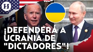 Joe Biden promete defender a Ucrania de Rusia quotNo nos doblaremos ante dictadoresquot [upl. by Aicertap]