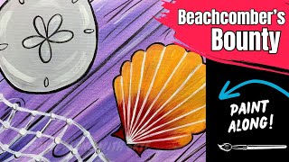 🐚EP213 Beachcombers Bounty sea shell and sand dollar beachy summer acrylic painting tutorial [upl. by Nerrot]