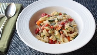 Summer Vegetable Cavatelli with Fresh Corn Cream  Summer Pasta Recipe [upl. by Simonsen]