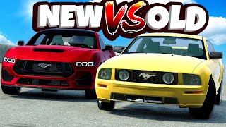 NEW vs OLD Mustangs Race amp Run from the Police in BeamNG Drive Mods [upl. by Vincenty]