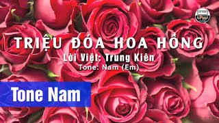 Triệu Đóa Hoa Hồng  Karaoke  Tone Nam  Beat Chuẩn [upl. by Kester119]