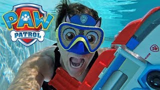 Swimming With My Paw Patrol Chase Mask Underwater   Toy Review  Konas2002 [upl. by Kaufman]