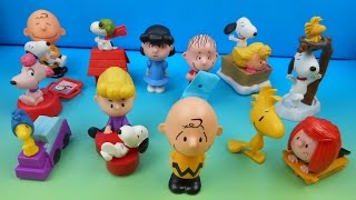 2015 THE PEANUTS MOVIE SET OF 12 McDONALDS HAPPY MEAL COLLECTION VIDEO REVIEW [upl. by Rafaello]