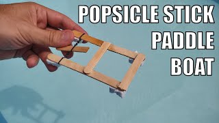 Make a Popsicle Stick Paddle Boat  STEM Activity [upl. by Juli]