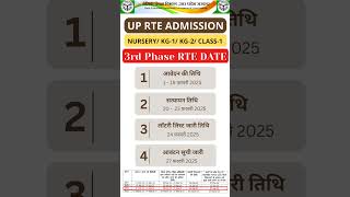 UP RTE online form 202526 schedule Date 3rd phase  how to fill form  यूपी आरटीई डेट सीट तीसरा चरण [upl. by Nilekcaj]