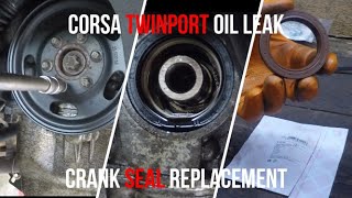 Vauxhall Corsa Oil Leak Crank Seal Replacement [upl. by Jecoa535]