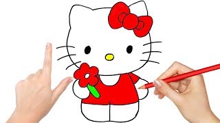 HOW TO DRAW HELLO KITTY  EASY DRAWING TUTORIAL [upl. by Anade]