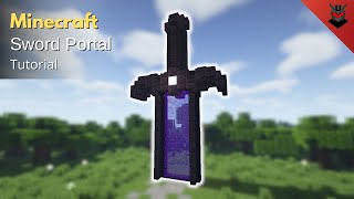 Minecraft How to Build a Nether Sword Portal  Nether Portal Design Tutorial [upl. by Kreda]