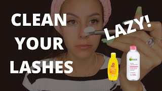 How To Clean Eyelash Extensions With Micellar Water EASY [upl. by Jordanson]