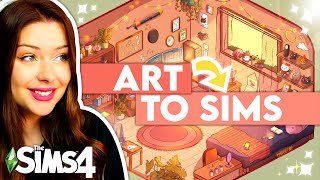 Creating Rooms in The Sims 4 Inspired by ✨Aesthetic Art✨ [upl. by Indira895]