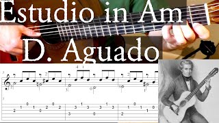 ESTUDIO IN A MINOR  Dionisio Aguado  Full Tutorial with TAB  Fingerstyle Guitar [upl. by Akenahc]